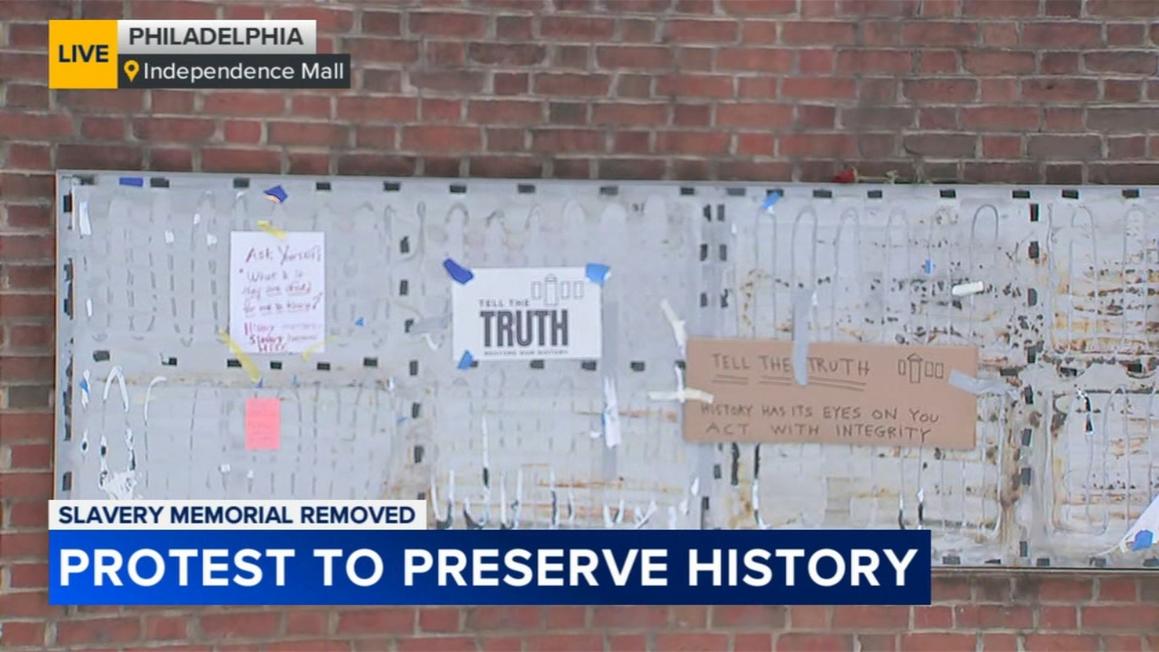 Nhóm vận động đòi phục hồi triển lãm về nô lệ tại Nhà Tổng thống 1 18495159 012826 wpvi presidents house rally 430 vid vid