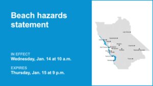 Cảnh báo sóng lớn và dòng chảy nguy hiểm tại Vùng Vịnh