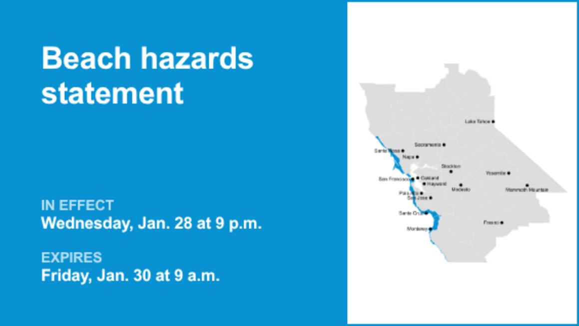 Cảnh báo thời tiết nguy hiểm cho bờ biển Vùng Vịnh từ thứ Tư đến thứ Sáu – Sóng thần bất ngờ có thể xảy ra 1 Beach hazards statement for Bay Area Shorelines from Wednesday to Friday 8212 sneaker waves possible