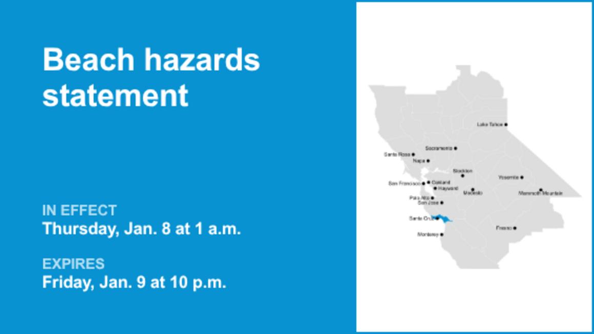 Beach hazards statement for Northern Monterey Bay for Thursday and Friday