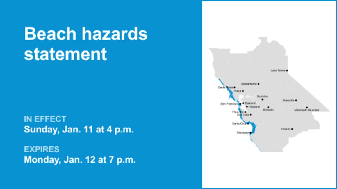 Beach hazards statement in place for Bay Area Shorelines until Monday evening 8212 risk of sneaker waves