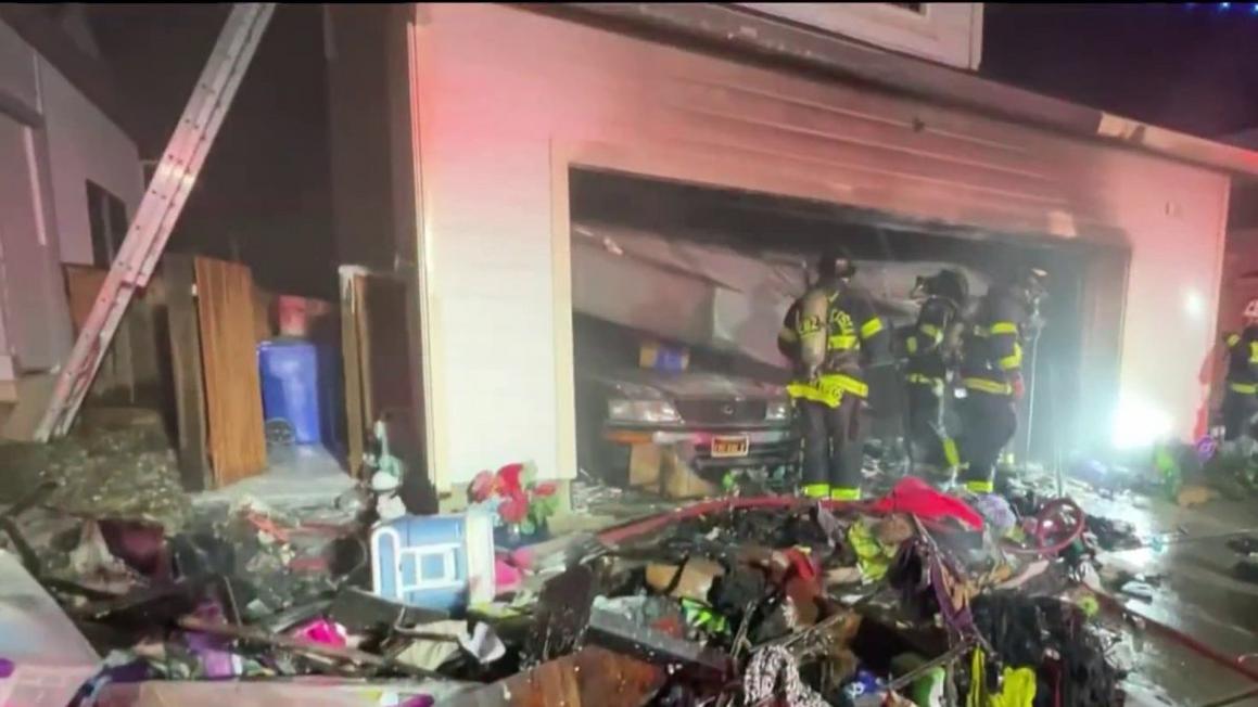 Family displaced after fire rips through homes garage in Brentwood 1