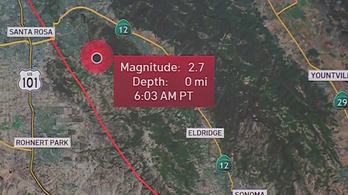 Preliminary 2.7 magnitude earthquake strikes near Santa Rosa 1