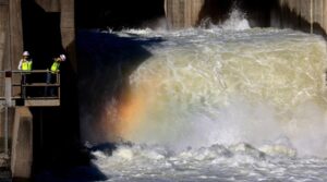 Hồ chứa Bắc Vịnh đầy sau những trận mưa lớn