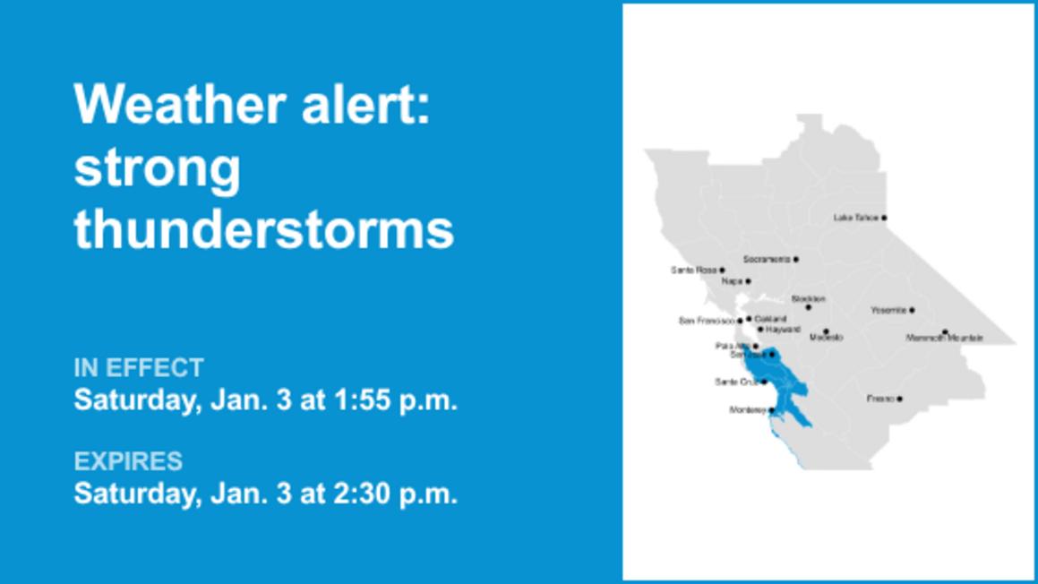 Update Pea sized hail foreseen with thunderstorms in Northern California Saturday