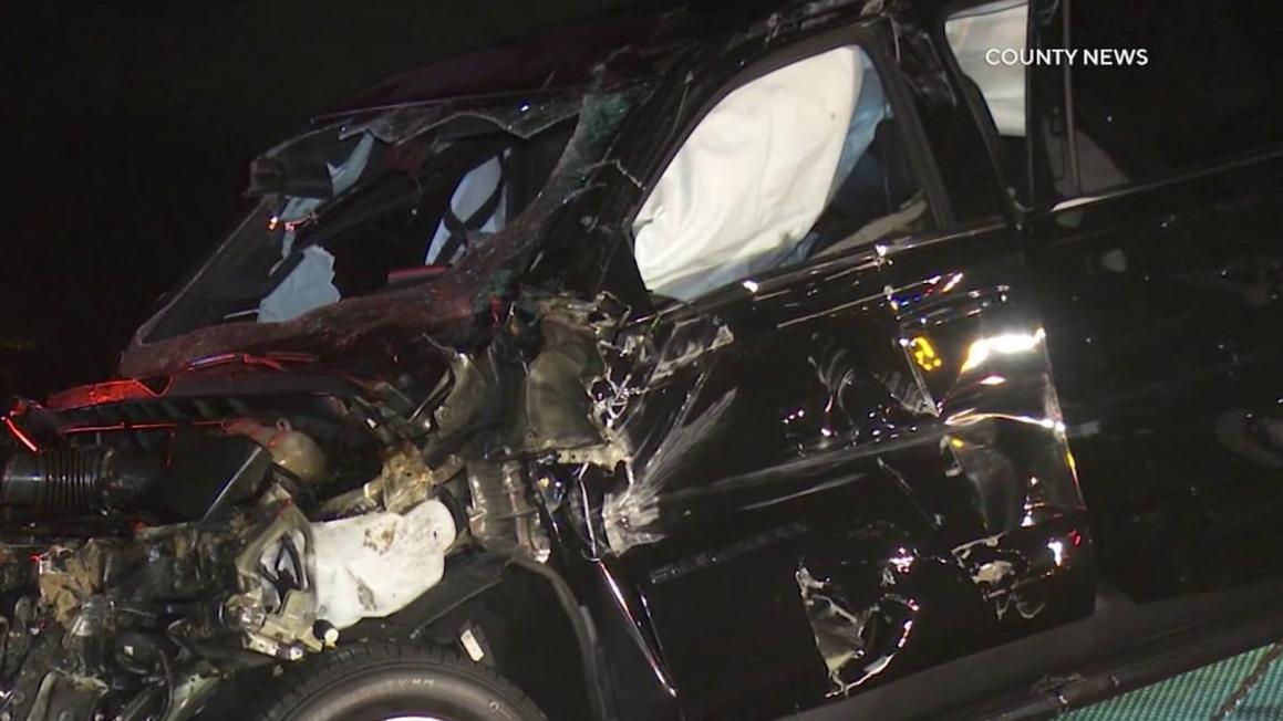 Wrong way crash on 73 Freeway in Newport Beach splits car in half