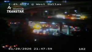 Container rơi trên I-45 gây kẹt xe nghiêm trọng tại Houston