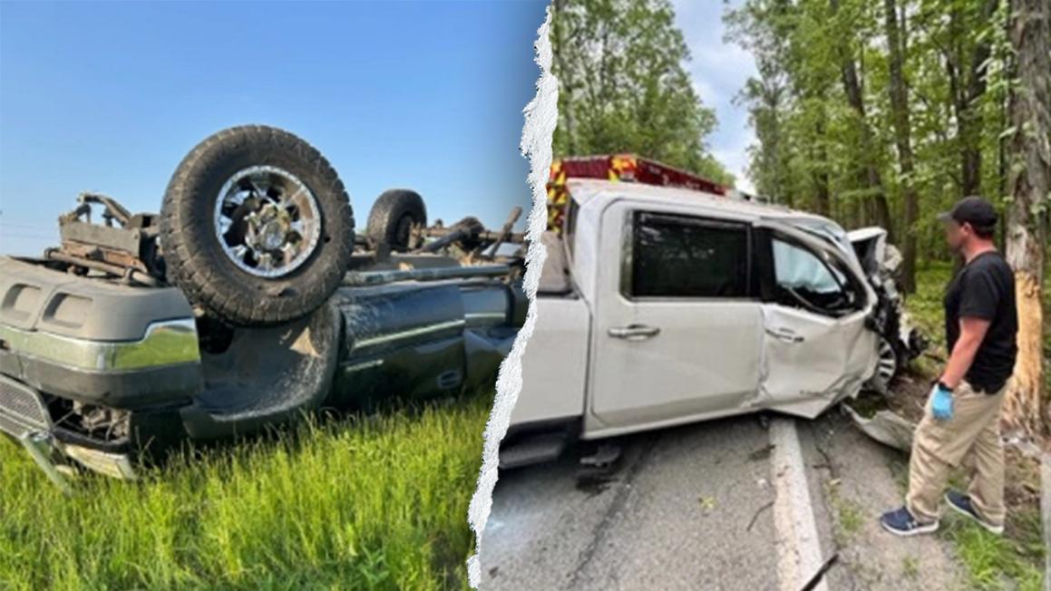 crashed vehicles ice