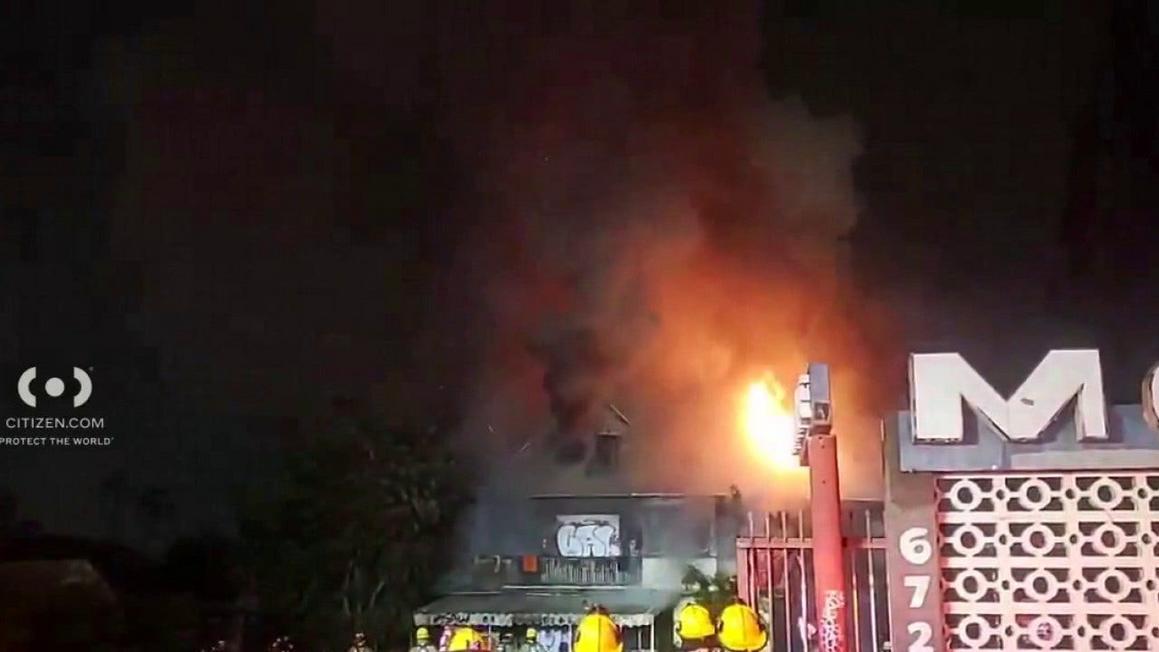 hollywood motel burns down