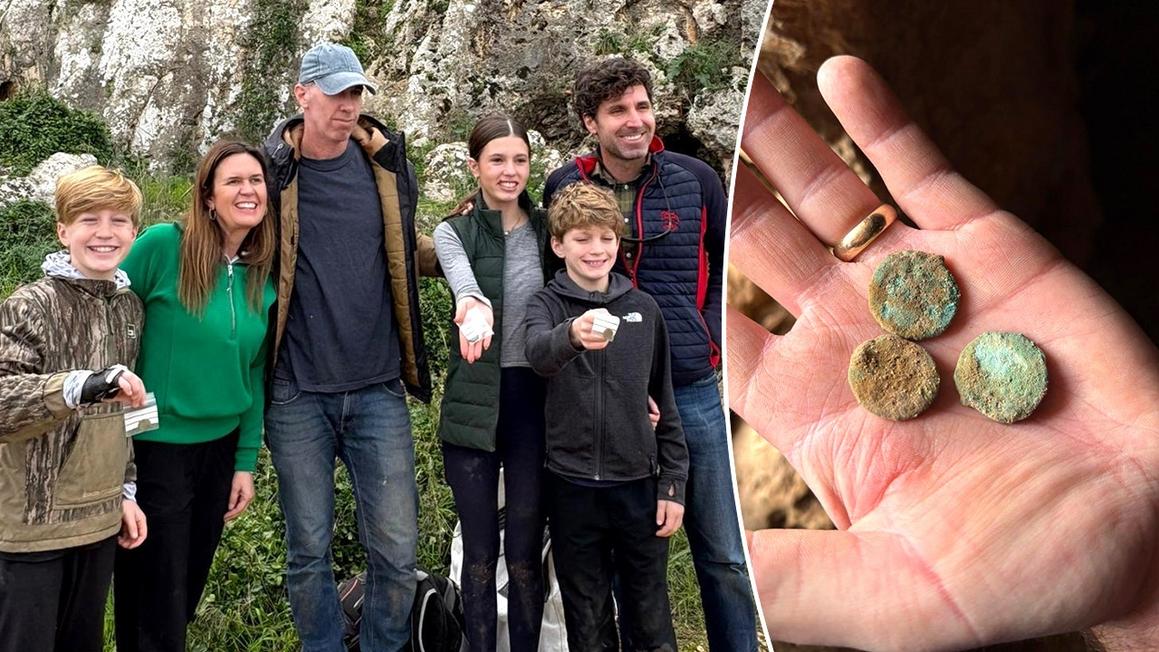 israel sarah huckabee sanders family finds ancient coins during trip history archaeology discovery 1