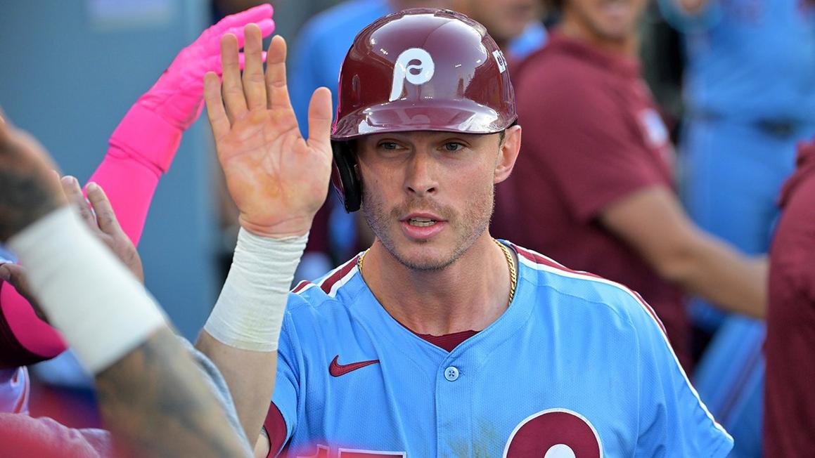 max kepler celebrates phillies dugout