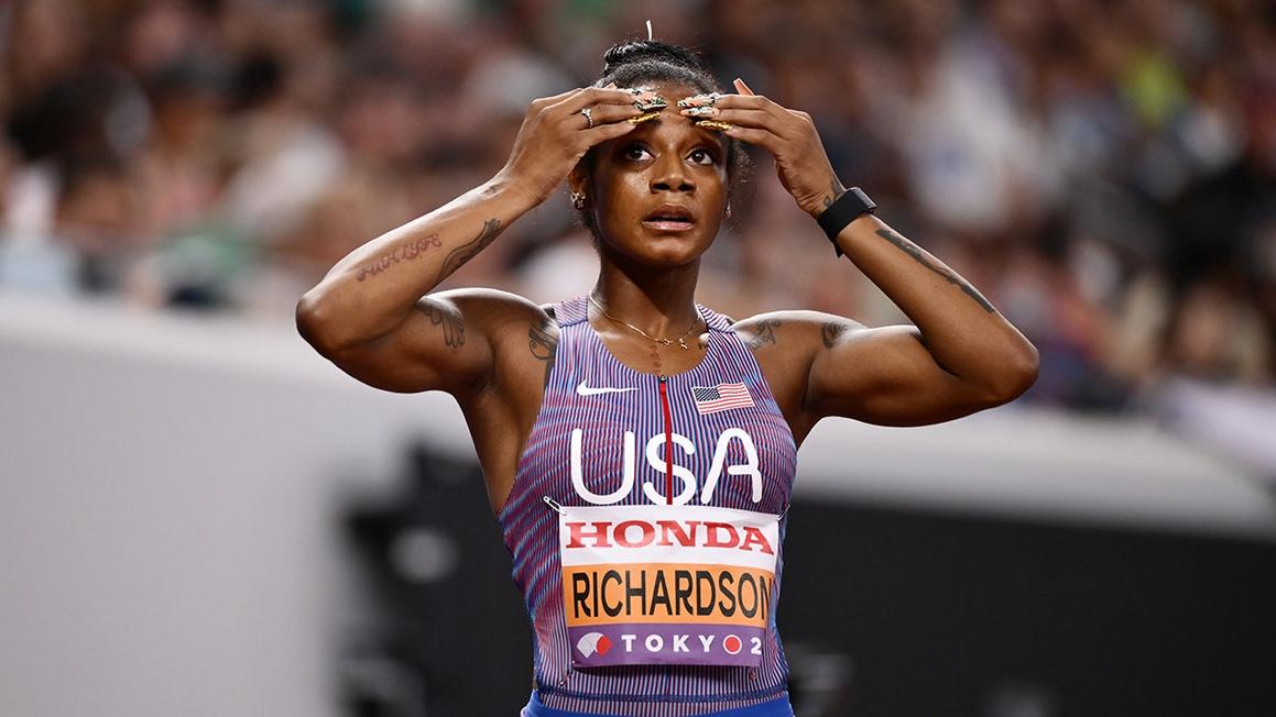 Vận động viên điền kinh Olympic Sha'Carri Richardson van nài cảnh sát không bắt giữ mình vì vượt quá tốc độ 1 shacarri richardson prerace 13026
