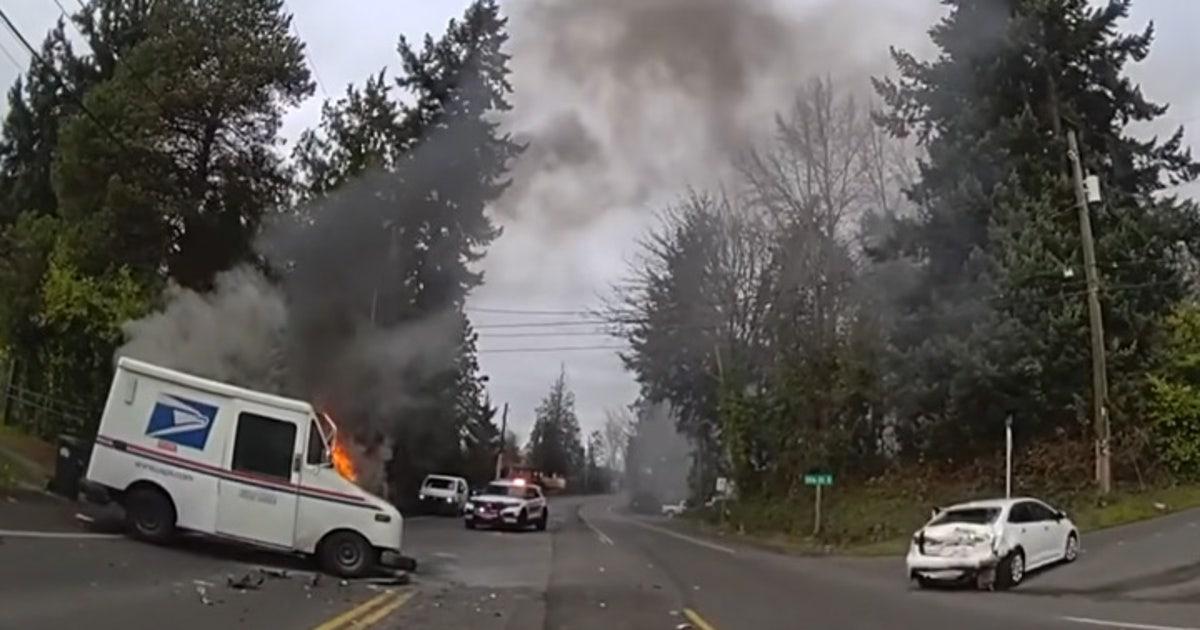 Tài xế xe tải thư bị nạn trong vụ tai nạn ở Tacoma, Washington 1 tacoma mail truck fire crash wa