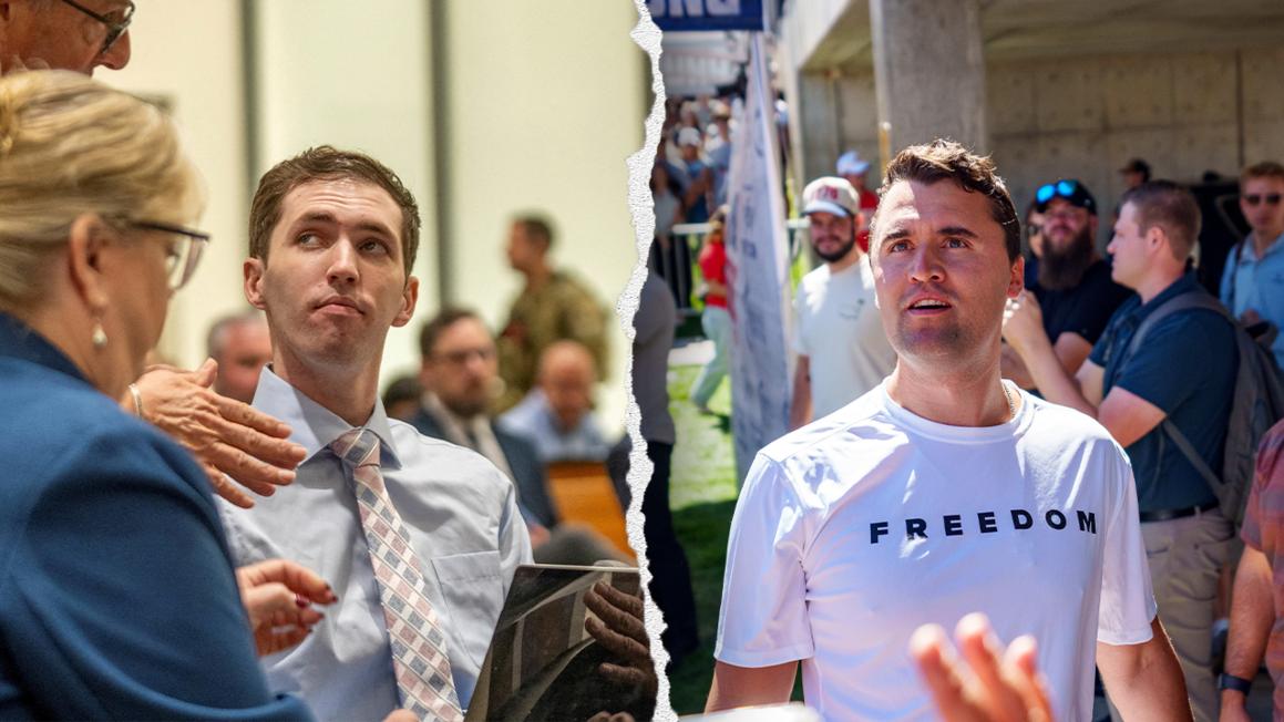 tyler robinson in court and charlie kirk at uvu split