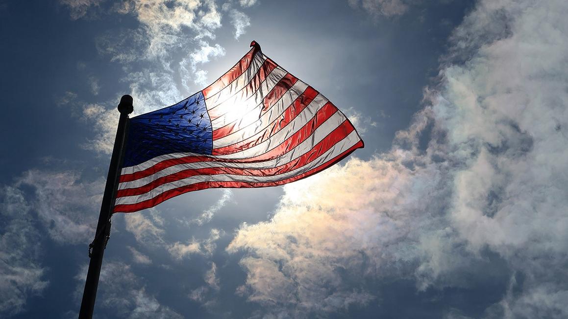 american flag sun