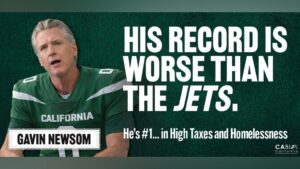California Business Group Unveils Times Square Billboard Comparing Newsom to NY Jets