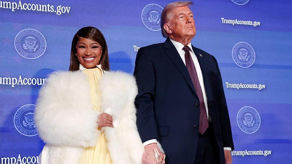 nicki minaj trump holding hands event