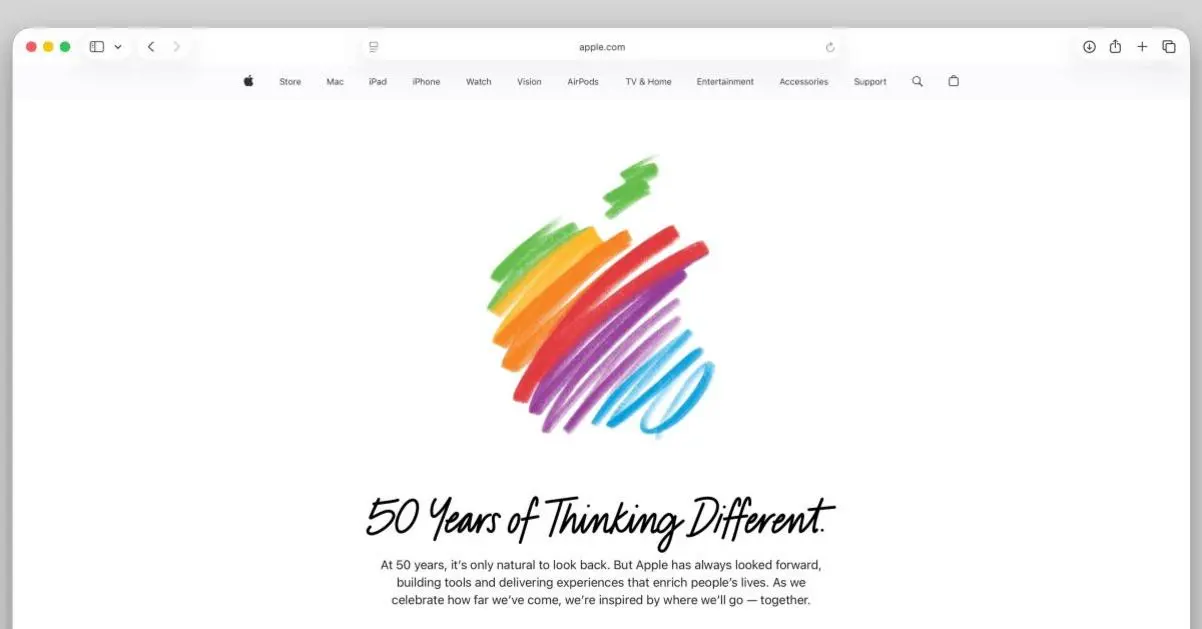 Apple kỷ niệm 50 năm thành lập với trang chủ đặc biệt