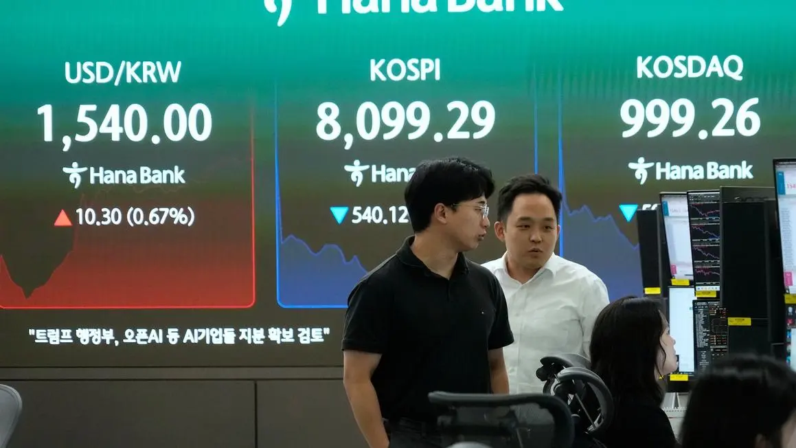 Cổ phiếu châu Á giảm, chỉ số KOSPI của Hàn Quốc giảm hơn 5%