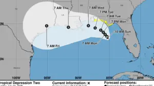 Bão số 2 có khả năng mạnh lên, hướng về Texas tuần này