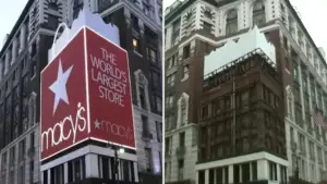 Biển quảng cáo túi mua sắm Macy’s khổng lồ ở New York bị tháo dỡ sau nhiều thập kỷ