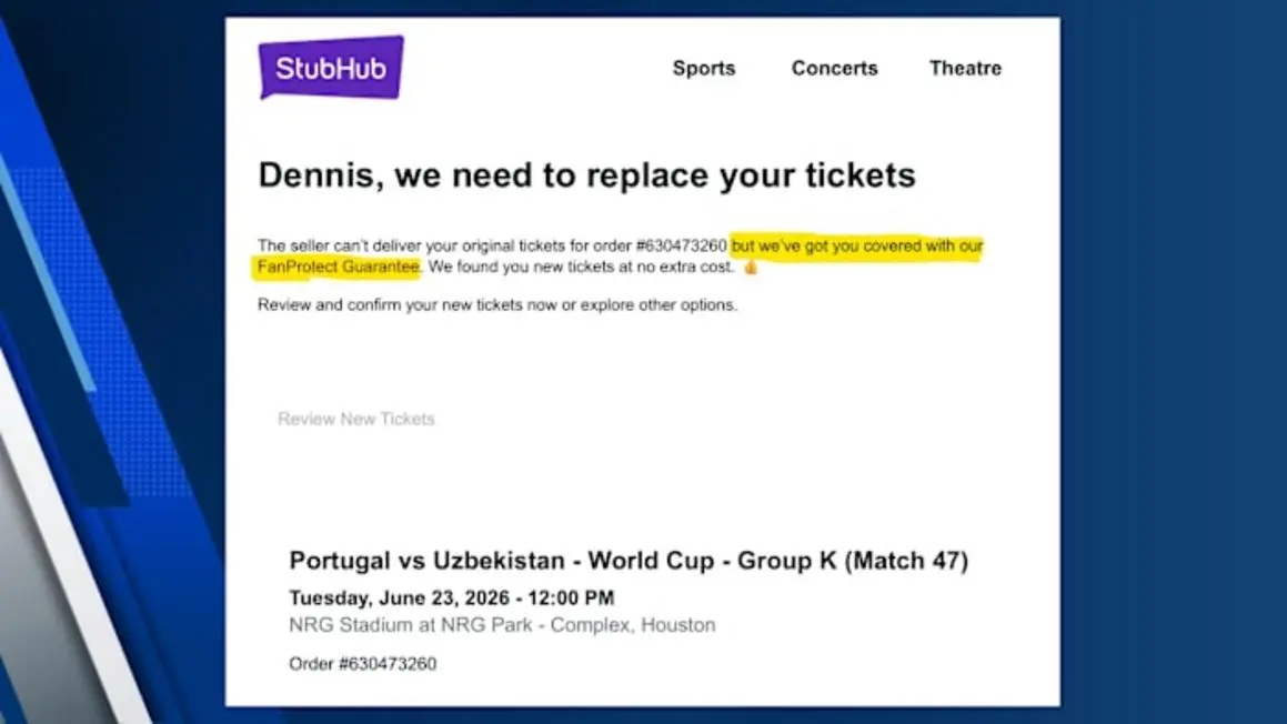 Thêm một người dân Texas đệ đơn khiếu nại lên Tổng chưởng lý Texas chống lại StubHub về văn hóa hủy vé World Cup