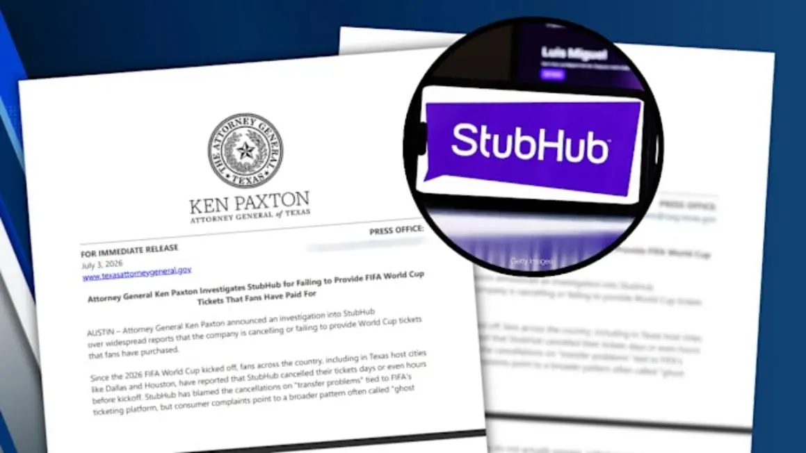 Tổng chưởng lý Texas điều tra StubHub sau hàng loạt báo cáo hủy vé World Cup