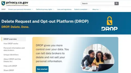 Yêu cầu xóa dữ liệu của người California, DROP, sẽ có hiệu lực từ ngày 1 tháng 8
