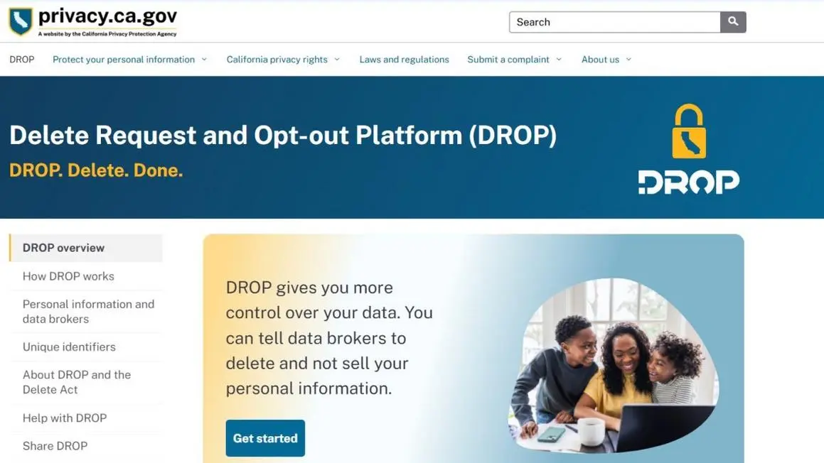 Yêu cầu xóa dữ liệu của người California, DROP, sẽ có hiệu lực từ ngày 1 tháng 8
