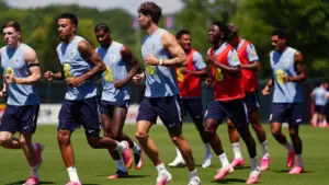 Cầu thủ Anh “tắm” trước trận tứ kết World Cup, một người đi tất bơi
