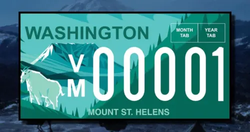 Người dân Tiểu bang Washington sắp có tùy chọn biển số xe mang hình ảnh Núi St. Helens