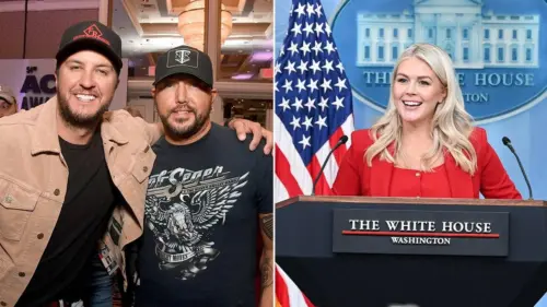 Ca sĩ nhạc Đồng quê Luke Bryan thử làm Thư ký Báo chí Tòa Bạch Ốc với Jason Aldean bên cạnh