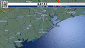 Thời tiết Houston: Mưa giông mạnh đang diễn ra ở phía Bắc thành phố