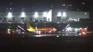 Máy bay DHL bốc cháy tại LAX