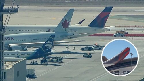 Hai máy bay của Delta và Air Canada va chạm trên đường băng tại LAX