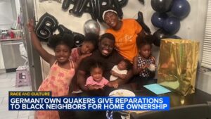 Giáo đoàn Quaker ở Germantown cấp vốn cho sáng kiến bồi thường cho gia đình gốc Phi