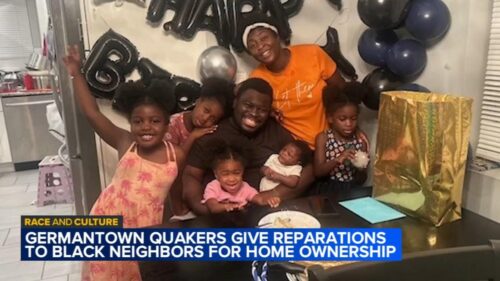 Giáo đoàn Quaker ở Germantown cấp vốn cho sáng kiến bồi thường cho gia đình gốc Phi