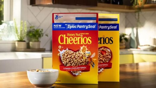 Cheerios hợp tác với Ziploc để tích hợp túi có thể đóng lại vào hộp ngũ cốc