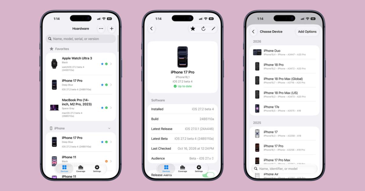Ứng Dụng &#8216;Hoardware&#8217; Giúp Theo Dõi Bộ Sưu Tập Thiết Bị Apple