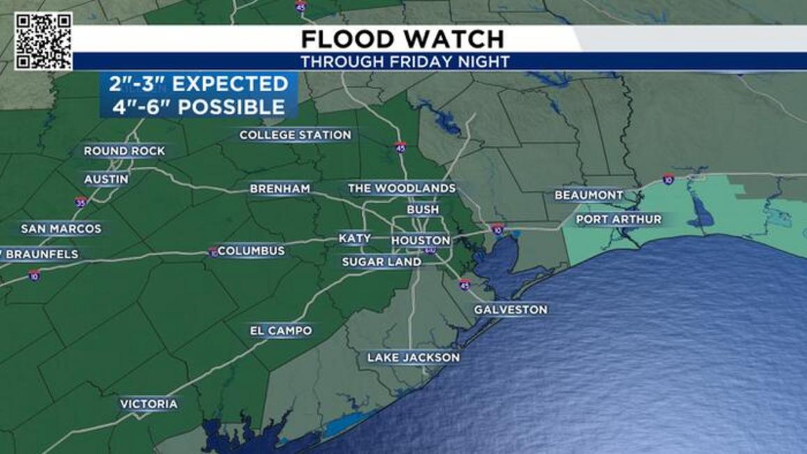 Houston và Đông Nam Texas Đối Mặt Với Cảnh Báo Lũ Lụt Khi Mưa Bão Lan Rộng Cuối Tuần