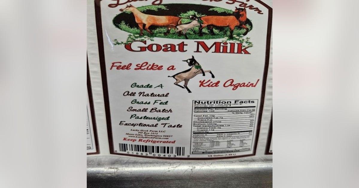Sữa dê Lucky Hook Farm bị thu hồi tại Washington do nghi ngờ thiếu quy trình tiệt trùng