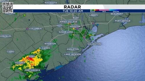 TRỰC TIẾP RA-ĐA: MƯA GIÔNG NHANH ĐANG QUA KHU VỰC HOUSTON