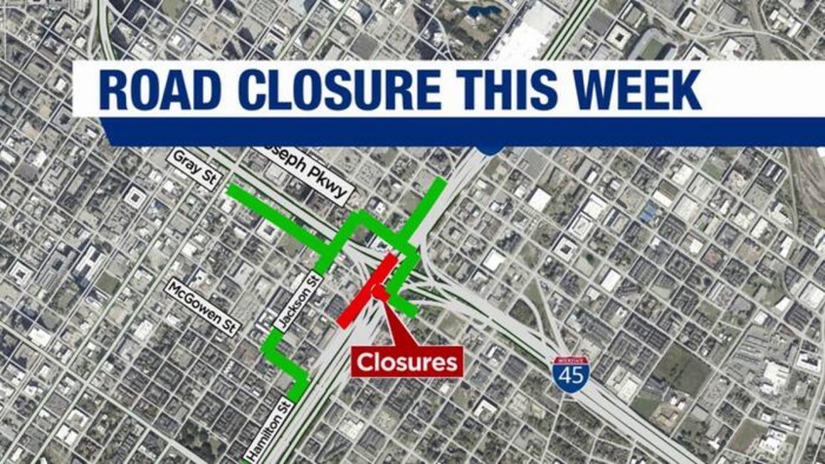 Kẹt xe ở downtown Houston: Một số tuyến đường đóng cửa chậm trễ đến Thứ Ba